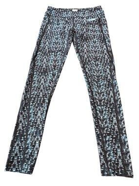 The North Face Blue Black Abstract Print Performance Athletic Leggings Size Smal